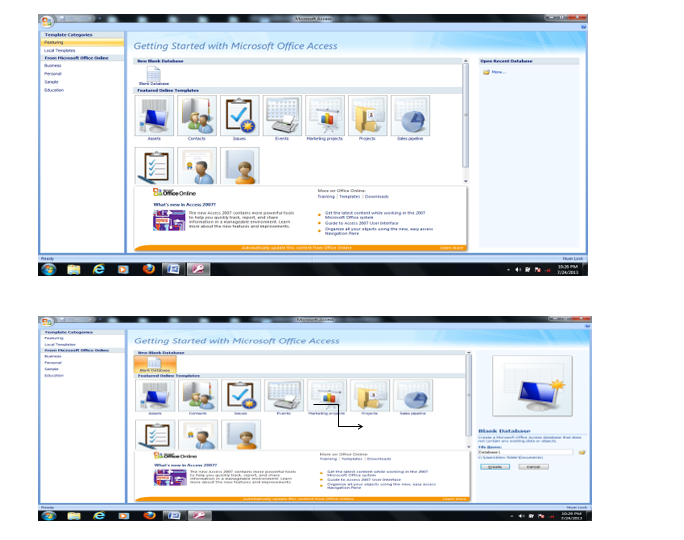 ORGANIZATION OF DATABASE USING MS ACCESS