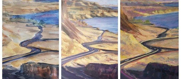 one landscape painted on 3 diff mediums creative art classnotesng