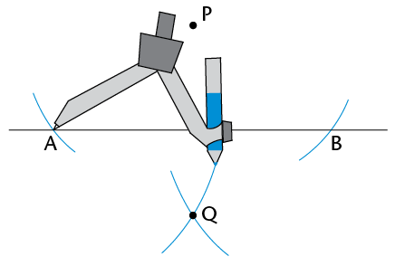 compass II drawing a perdendicular line bisecting lines classnotesng