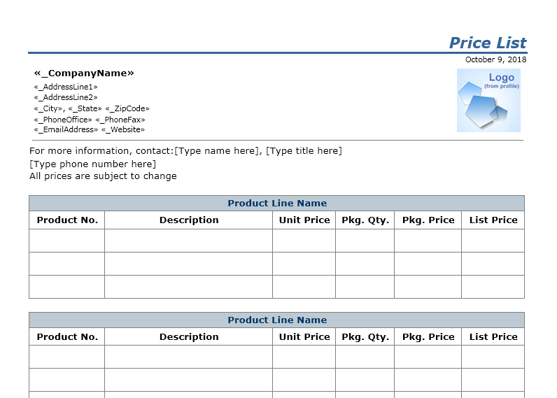 sample price list business studies classnotesng