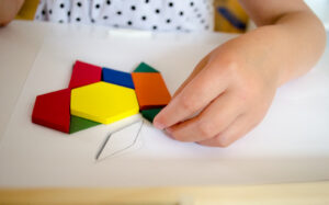 sentence building with block games