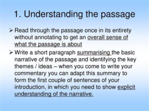 Understanding the Passage