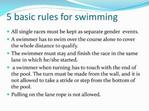 Swimming - Basic rules in swimming