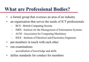 Computer Professional Bodies