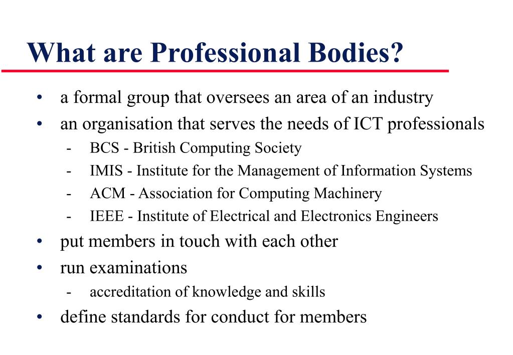 Computer Professional Bodies - ClassNotes.ng