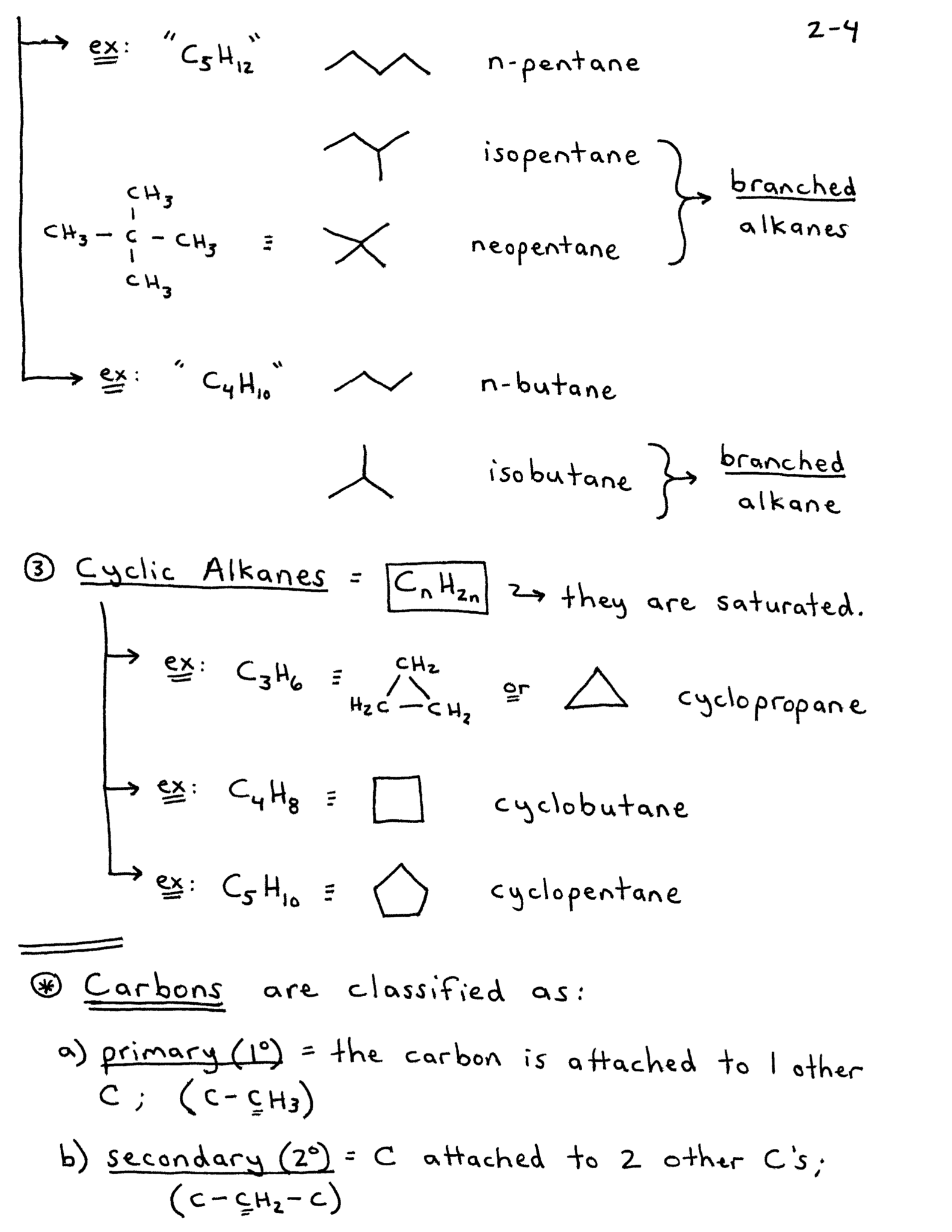 Basic Alkanes Alkanes And Cycloalkanes - Class Notes